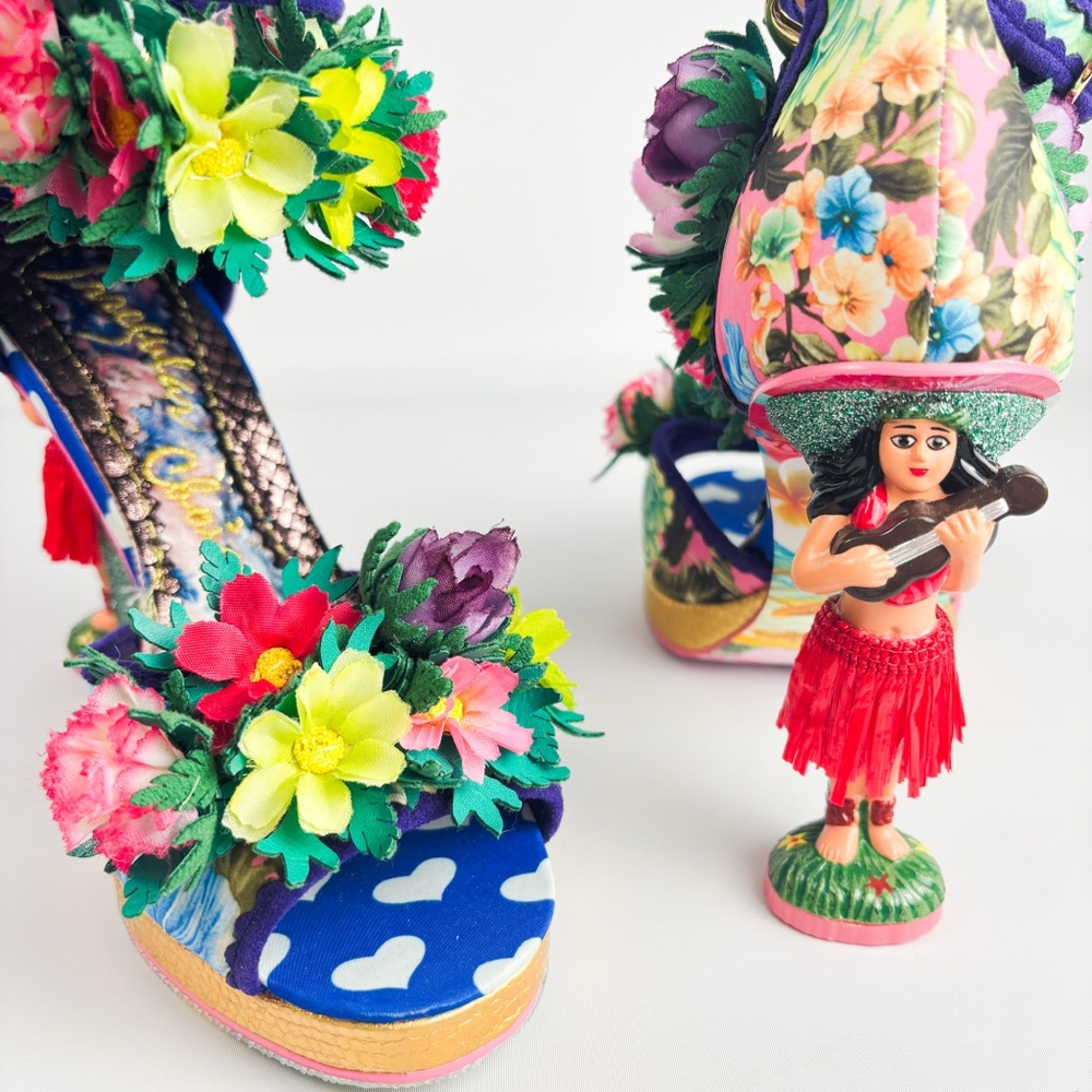 Irregular Choice Hono Lulu Heels | Hula Girl Heel Shoes | Tropical Floral - Picture 2 of 5